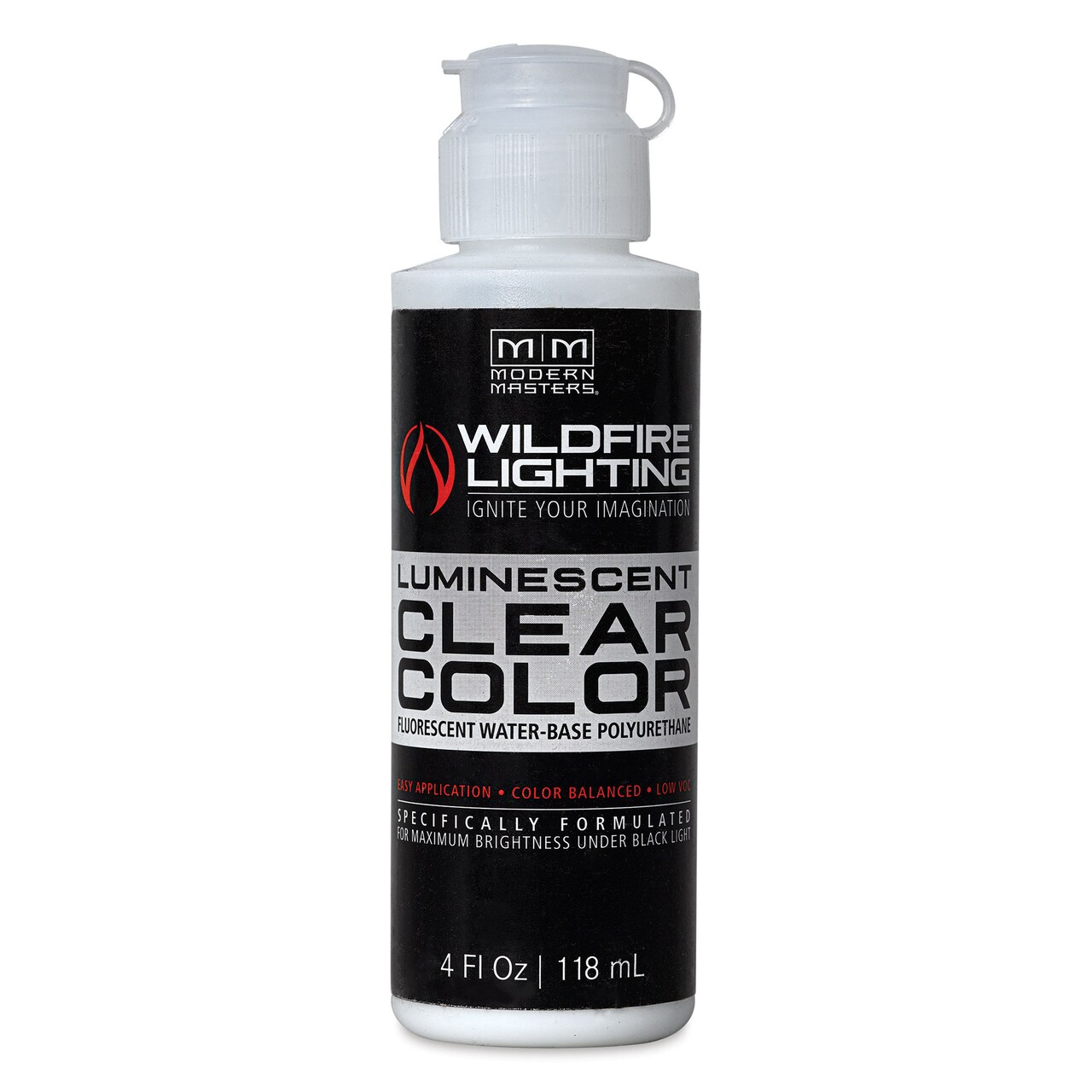 Wildfire Invisible Clear Color Luminescent Polyurethane Paint - White, Flat, 4 oz Bottle